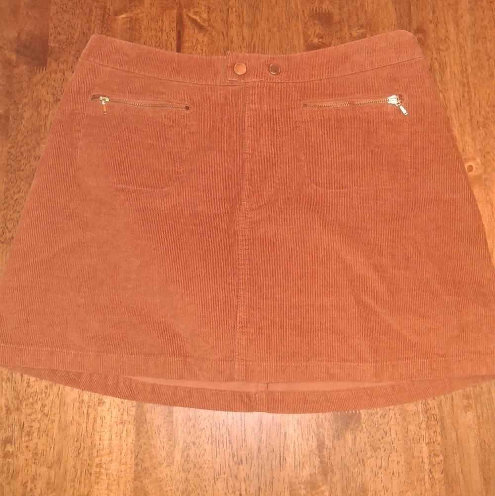 VTG Y2k Abercrombie & Fitch Corduroy Micro Mini Skirt Rust Brown 6